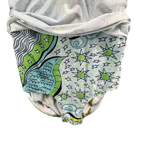 Artscow Custom Swimsuit Dress Women L Blue Multicolor Skater Stretch Art Unique - Picture 5 of 15